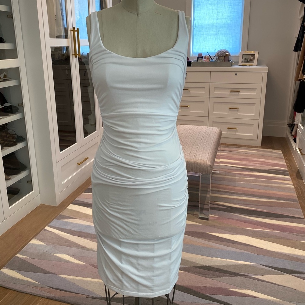 Susan Monaco White Ruched Dress S maternity